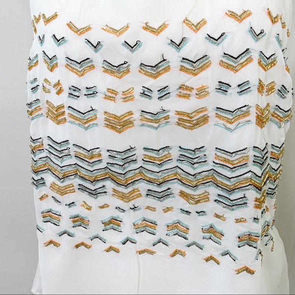 Anthro Greylin Beaded Chevron Racerback Tank Ivory - Picture 8 of 15